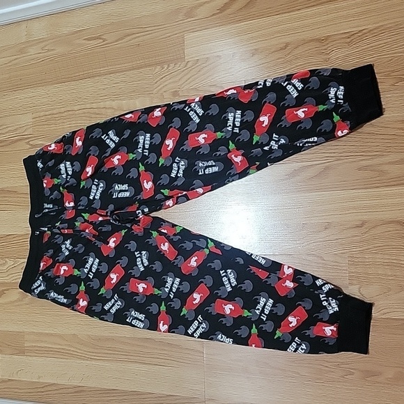 Sriracha KEEP IT SPICY Rooster Joggers Sleep Pants Pajama Bottoms Loungewear - Picture 1 of 6